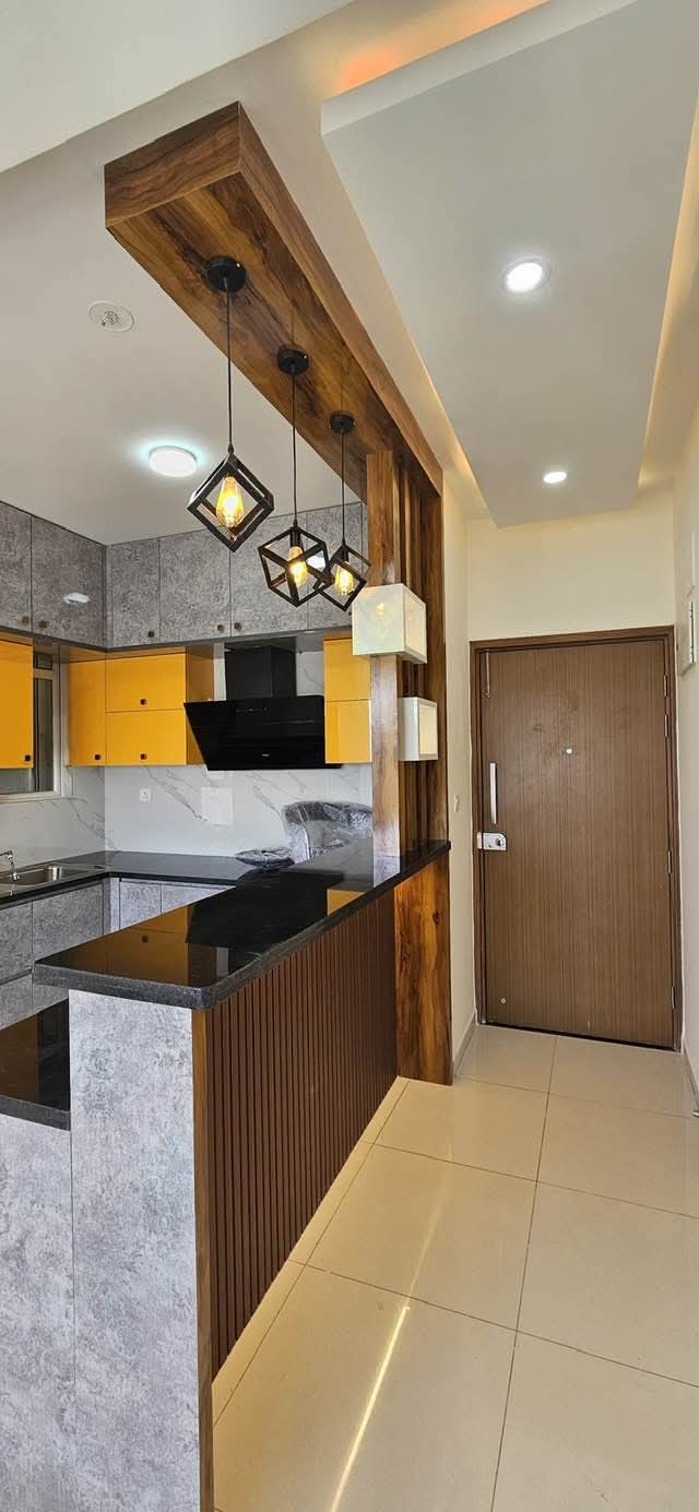 Bar Counter with Cage Pendants — Living Room project in Bengaluru by Classy Creations